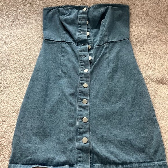 Encreme Denim Button Down Dress - Picture 1 of 3